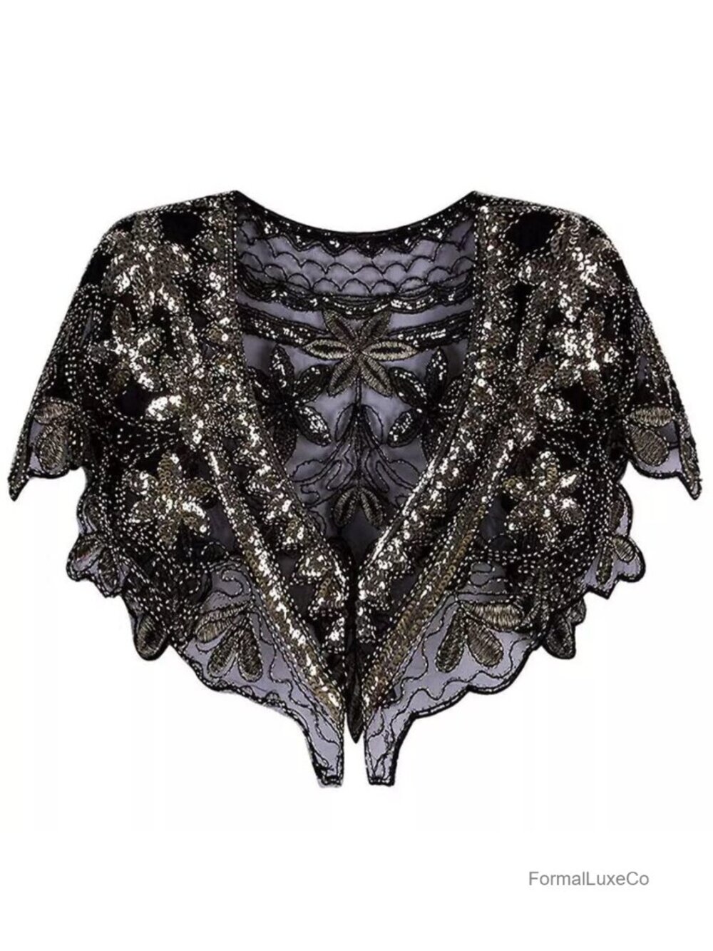 1920s Sequin Beaded Shawl and Wrap for Evening Dresses Wedding Party